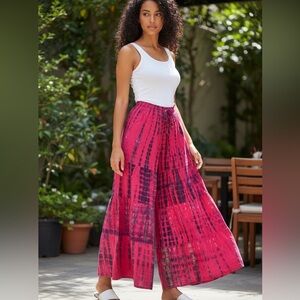 Hot pink Tie-Dye palazzo pants